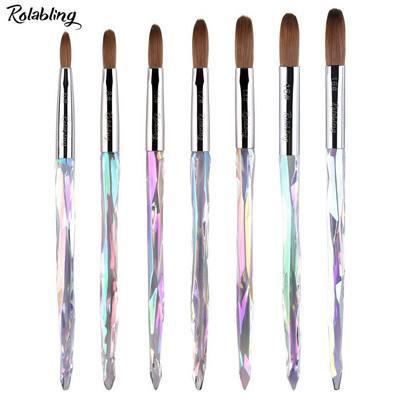 Kolinsky Sable Nail Brush Акрилна четка за нокти Инструменти за удължаване на нокти Професионален DIY Carving Nails Art Pen Tool Акрилна пудра