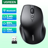 UGREEN bežični miš Bluetooth 5.0 Ergonomski 4000 DPI 6 tipki za isključivanje zvuka za MacBook računalo Tablet Laptop PC 2.4G bežični miš