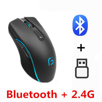 KuWFi računalni miš Bluetooth 4.0+2.4Ghz bežični dvostruki način rada 2 u 1 2400DPI ergonomski prijenosni optički miševi za PC/laptop