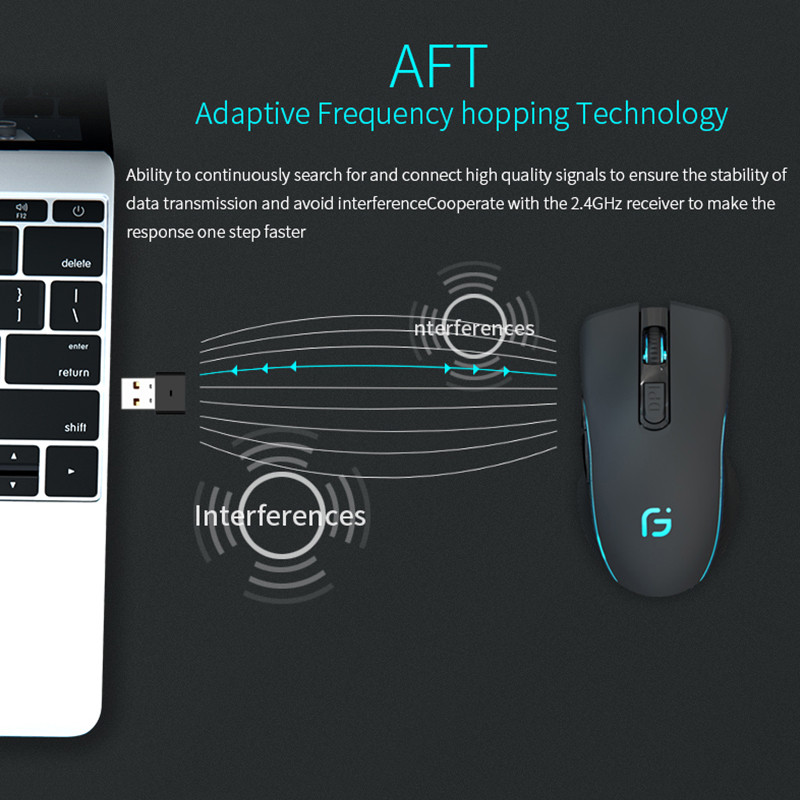 KuWFi računalni miš Bluetooth 4.0+2.4Ghz bežični dvostruki način rada 2 u 1 2400DPI ergonomski prijenosni optički miševi za PC/laptop