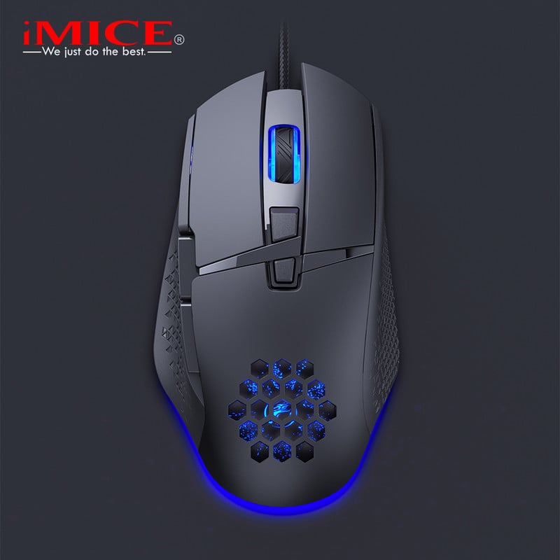 Vezetékes LED Gaming Mouse 7200 DPI számítógépes egér Gamer USB Ergonomikus Mause kábellel PC laptophoz RGB optikai egerek háttérvilágítással