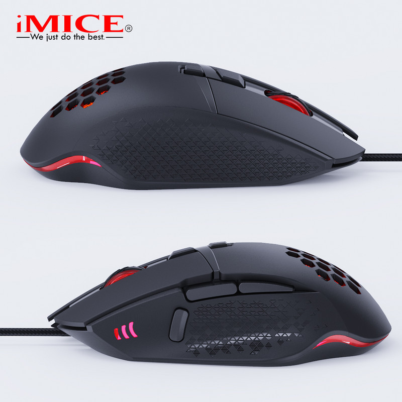 Vezetékes LED Gaming Mouse 7200 DPI számítógépes egér Gamer USB Ergonomikus Mause kábellel PC laptophoz RGB optikai egerek háttérvilágítással