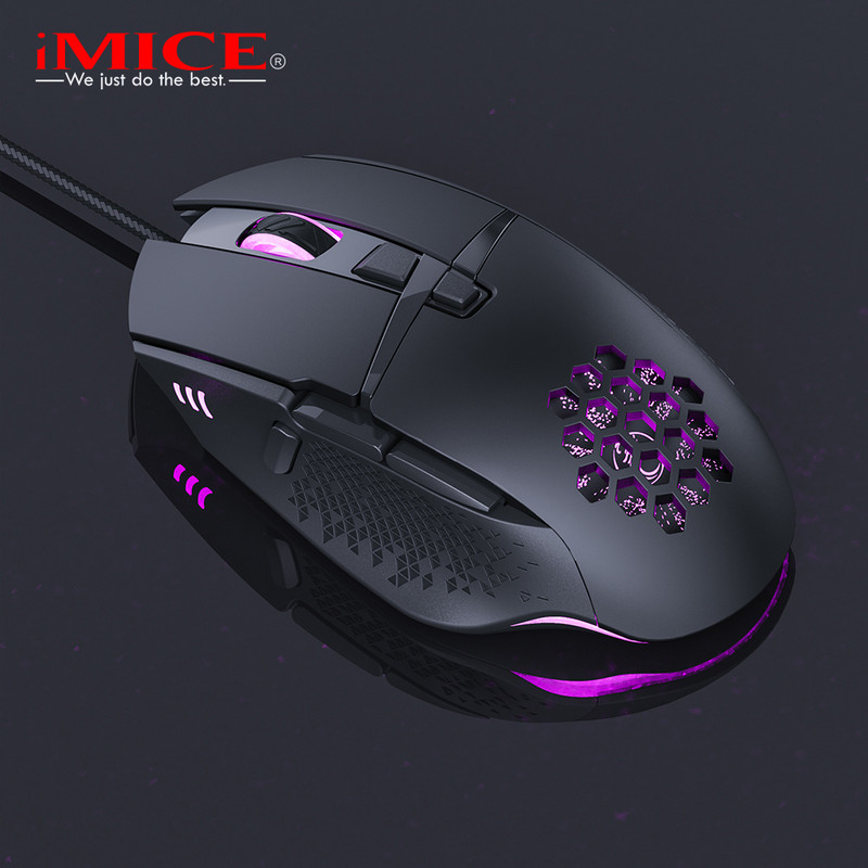 Vezetékes LED Gaming Mouse 7200 DPI számítógépes egér Gamer USB Ergonomikus Mause kábellel PC laptophoz RGB optikai egerek háttérvilágítással