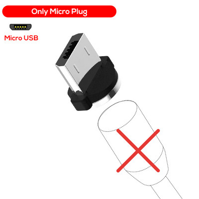 TOPK AM30 Cablu magnetic Micro USB tip C cu rotire 360 Cabluri pentru telefon mobil Cablu de încărcare rapidă rapidă pentru încărcare pentru iPhone Xiaomi