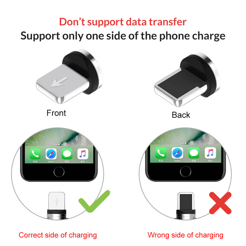 TOPK AM30 Cablu magnetic Micro USB tip C cu rotire 360 Cabluri pentru telefon mobil Cablu de încărcare rapidă rapidă pentru încărcare pentru iPhone Xiaomi