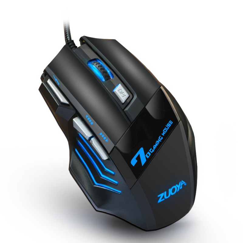 Mouse pentru jocuri ZUOYA 5500 DPI 7 butoane LED Mouse optic cu fir USB Mouse Mouse pentru jocuri Mouse silențios/sunet pentru computer PC Pro Gamer