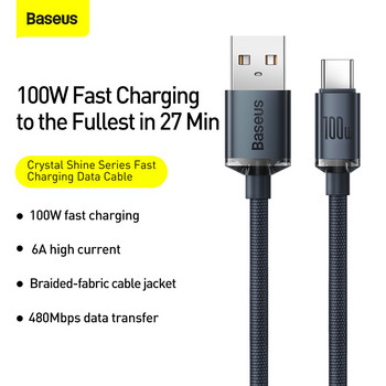 Καλώδιο USB Type C Baseus 100W για Samsung Xiaomi Supercharge 5A 100W Γρήγορη φόρτιση Καλώδιο φόρτισης USB-C για καλώδιο τηλεφώνου