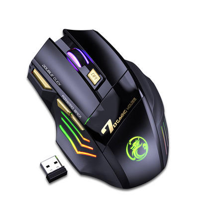 iMice Fire Κουμπί Bluetooth Επαναφορτιζόμενο ασύρματο ποντίκι Υπολογιστής RGB 3200 Ergonomic Gaming Mause Optical USB για φορητό υπολογιστή