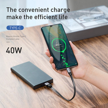 Baseus USB C Cable 5A USB Type C Καλώδιο για Huawei P50 P40 Mate P30 20 10 Pro Lite Fast Charging Charger for Xiaomi Type-c
