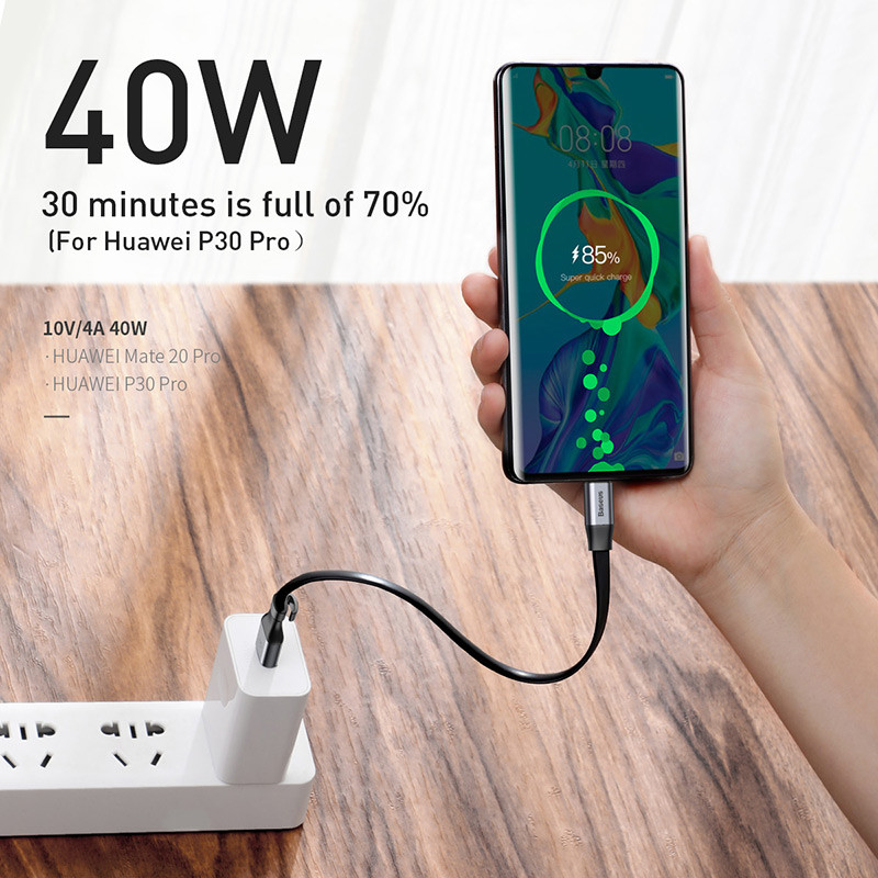 Baseus USB C kabel 5A USB Type C kabel za Huawei P50 P40 Mate P30 20 10 Pro Lite punjač za brzo punjenje za Xiaomi Type-c kabel