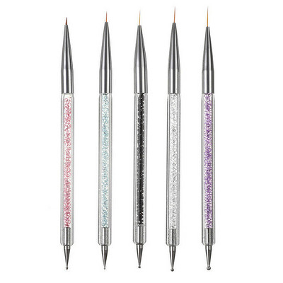 5pcs/Kit Nail Art Pen Set Dvostrane akrilne točkice za crtanje i slikanje Kist za nokte UV Gel Liner Polish Alati za crtanje noktiju