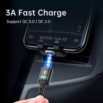 KUULAA Магнитно зарядно LED кабел за бързо зареждане за iPhone 14 13 12 Samsung Xiaomi Micro USB Type C Магнитен кабел Кабел за данни Кабел