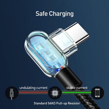 Mcdodo 3A 90 градуса тип C кабел Fast Charing за Samsung Xiaomi Redmi Huawei кабел за зареждане на мобилен телефон USB C кабел за данни кабел