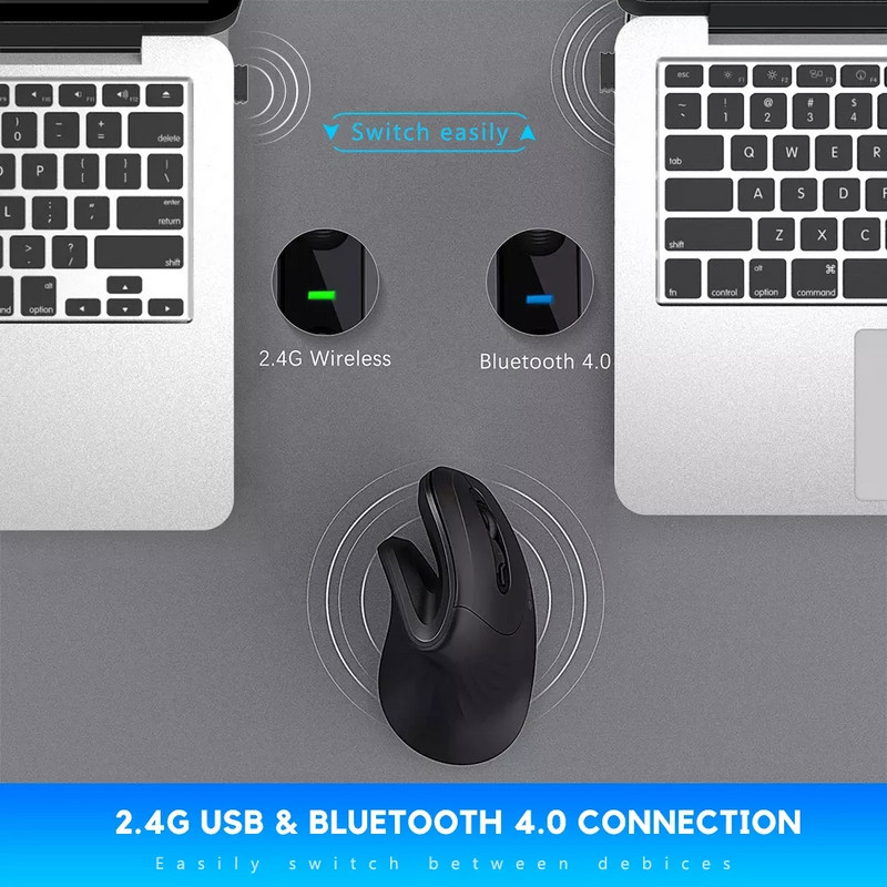 DAREU Bluetooth 2.4G Mouse fără fir silențios Mod dublu Mouse de gaming Ergonomic Mute pentru PC Macbook Laptop Gamer
