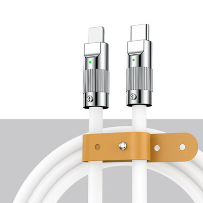 Cablu USB C Cablu de încărcare rapidă tip C pentru telefoane mobile Încărcător telefon mobil USB încărcare super rapidă 120W capac din silicon Aliaj de zinc