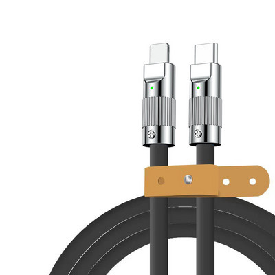 Cablu USB C Cablu de încărcare rapidă tip C pentru telefoane mobile Încărcător telefon mobil USB încărcare super rapidă 120W capac din silicon Aliaj de zinc