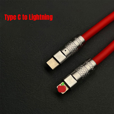 Cablu USB C Cablu de încărcare rapidă tip C pentru telefoane mobile Încărcător telefon mobil USB încărcare super rapidă 120W capac din silicon Aliaj de zinc