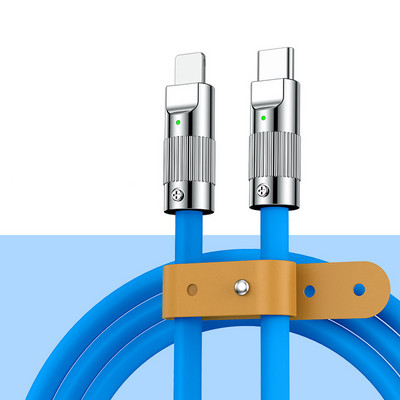 Cablu USB C Cablu de încărcare rapidă tip C pentru telefoane mobile Încărcător telefon mobil USB încărcare super rapidă 120W capac din silicon Aliaj de zinc