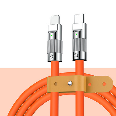 Cablu USB C Cablu de încărcare rapidă tip C pentru telefoane mobile Încărcător telefon mobil USB încărcare super rapidă 120W capac din silicon Aliaj de zinc