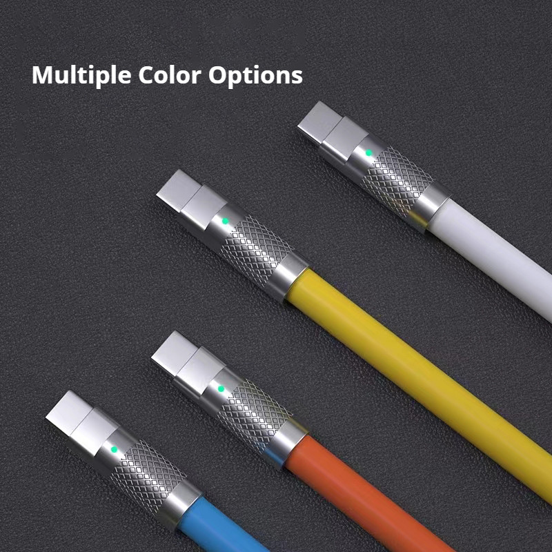 Cablu USB C Cablu de încărcare rapidă tip C pentru telefoane mobile Încărcător telefon mobil USB încărcare super rapidă 120W capac din silicon Aliaj de zinc