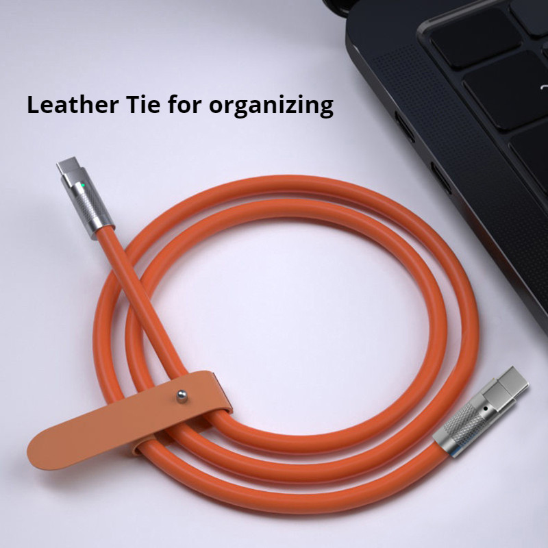 Cablu USB C Cablu de încărcare rapidă tip C pentru telefoane mobile Încărcător telefon mobil USB încărcare super rapidă 120W capac din silicon Aliaj de zinc