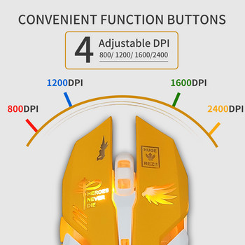 Дишаща LED USB кабелна оптична мишка 2400dpi PC лаптоп настолен компютър 6 бутона мишки за игри за OW DVA overwatch Dropshipping