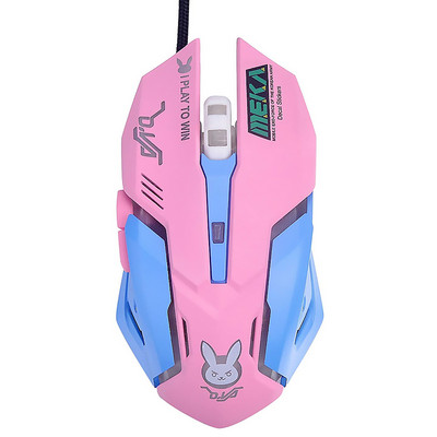 Légző LED USB vezetékes optikai egér 2400 dpi PC laptop asztali számítógép 6 gombos játék egerek OW DVA overwatch Dropshippinghez