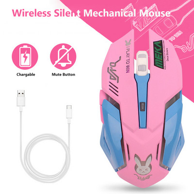 Légző LED USB vezetékes optikai egér 2400 dpi PC laptop asztali számítógép 6 gombos játék egerek OW DVA overwatch Dropshippinghez
