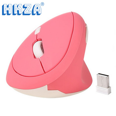 HKZA 2.4G bežični okomiti miš Ergonomski USB miš 1600DPI Uredski miševi Ružičasti 6D Mini Silent Gamer Mause za računalo Prijenosno računalo