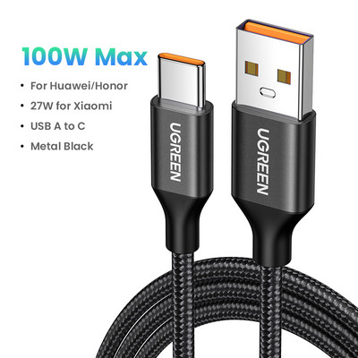 UGREEN 6A 5A USB Type-C kábel Supercharge Quick Charge 3.0 Fast USB C nabíjací dátový kábel Type-C pre Huawei P30 Pro P20