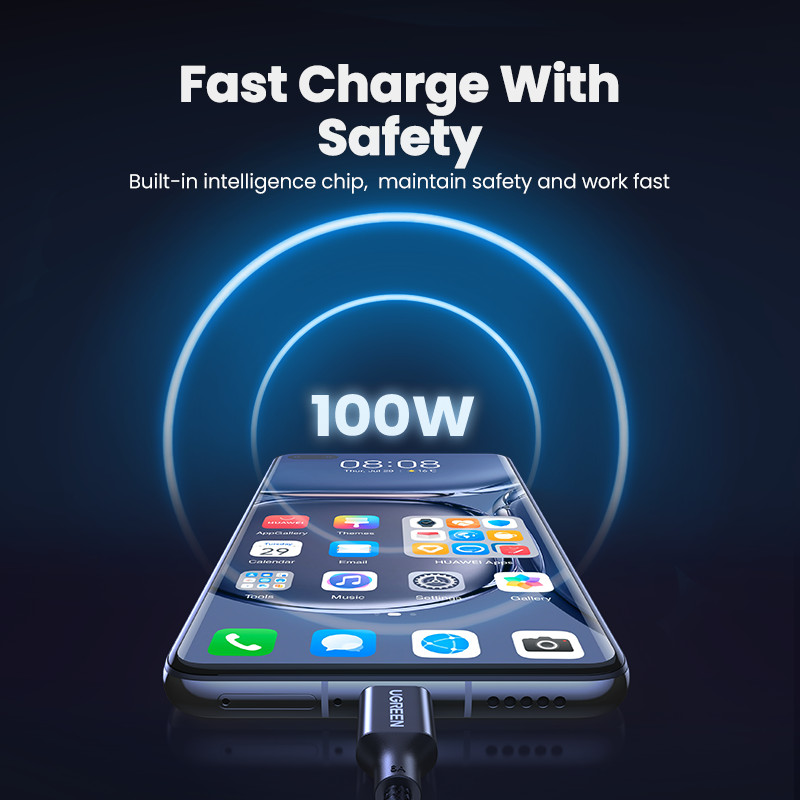 UGREEN 6A 5A USB Type-C kábel Supercharge Quick Charge 3.0 Fast USB C nabíjací dátový kábel Type-C pre Huawei P30 Pro P20