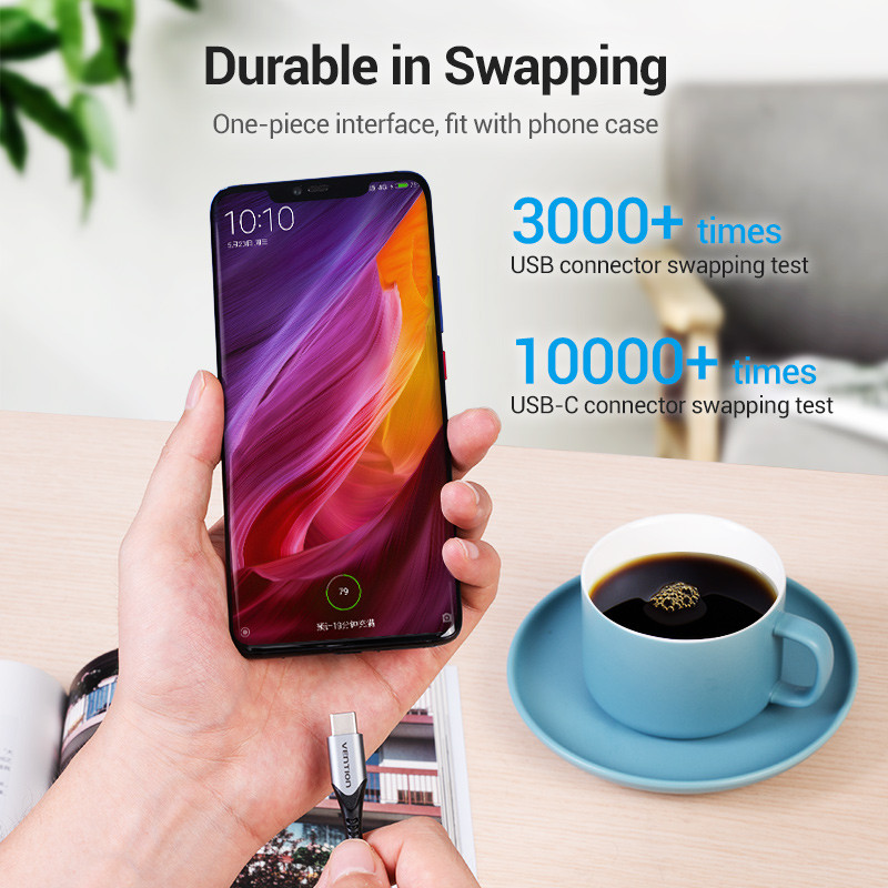 Vention 5A USB Type C kabel za Xiaomi Huawei P40 Pro Mate 30 P30 Supercharge 40W USB-C kabel punjača Kabel za brzo punjenje