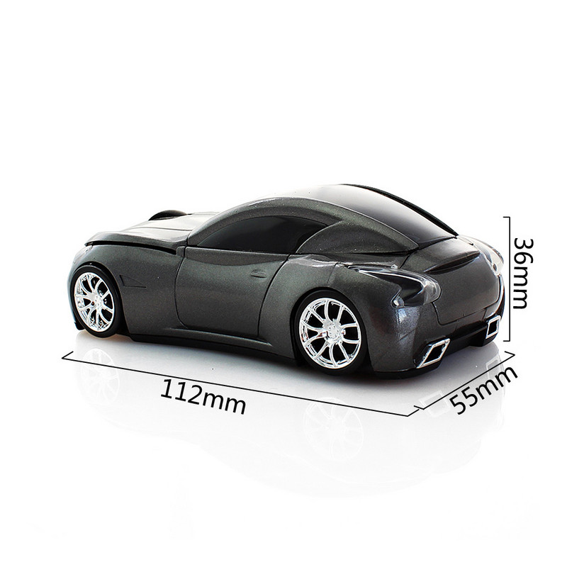 CHYI 2.4Ghz vezeték nélküli autós egér Sport autós egér 1600 DPI USB számítógépes optikai 3D egerek LED fénnyel gyermekajándék PC laptophoz