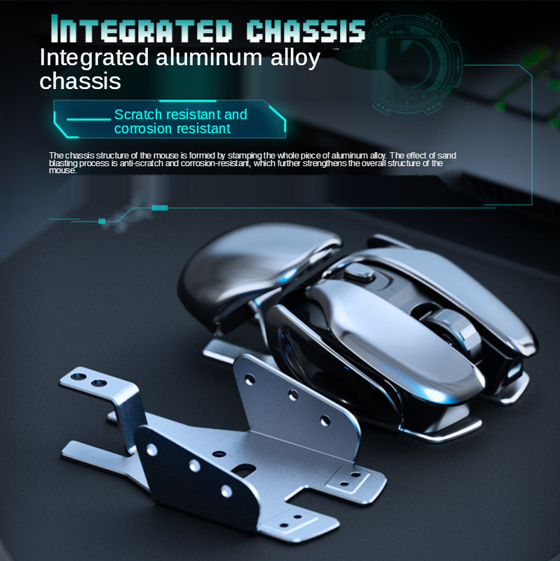 PX2 Metal 2.4G įkraunama belaidė nutildymo 1600DPI pelė 6 mygtukai, skirti kompiuteriui nešiojamasis kompiuteris žaidimams biuro namų vandeniui atspari pelė