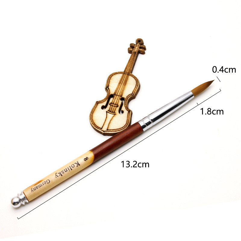 1PC Kolinsky Acrylic Nail Art Brush UV Gel Polish Carving Pen Brush Течен прах Рисуване на нокти Дървена дръжка Minh Комплект четки за коса