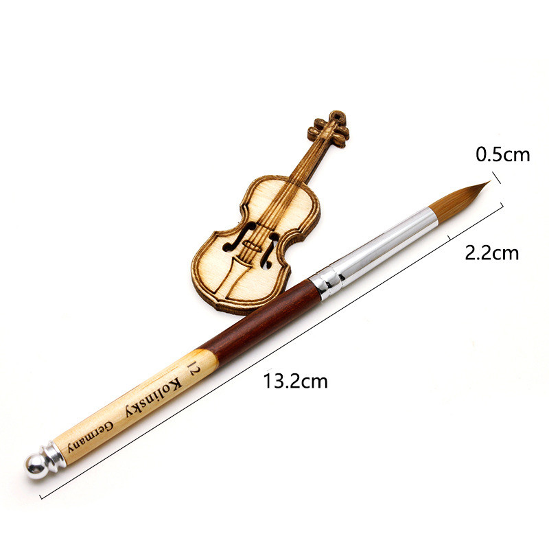 1PC Kolinsky Acrylic Nail Art Brush UV Gel Polish Carving Pen Brush Течен прах Рисуване на нокти Дървена дръжка Minh Комплект четки за коса