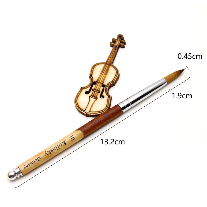 1PC Kolinsky Acrylic Nail Art Brush UV Gel Polish Carving Pen Brush Течен прах Рисуване на нокти Дървена дръжка Minh Комплект четки за коса