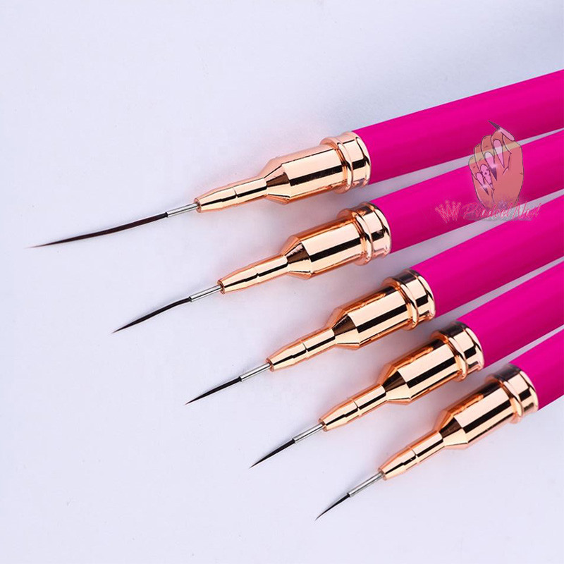 Profesionalni alat za crtanje četkica za crtanje noktiju Vruće ružičasta metalna ručka Ultra tanka dugačka crta Olovka za crtanje detalja za manikuru