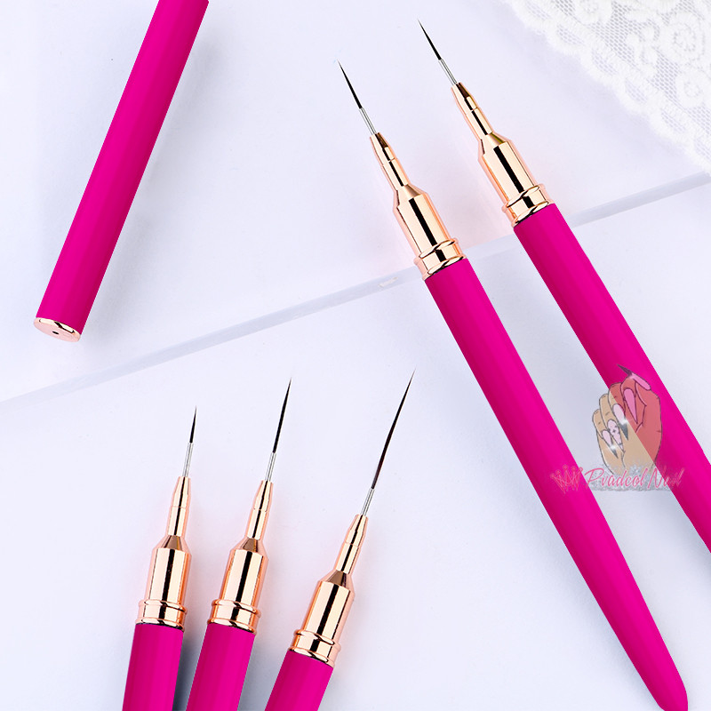 Profesionalni alat za crtanje četkica za crtanje noktiju Vruće ružičasta metalna ručka Ultra tanka dugačka crta Olovka za crtanje detalja za manikuru