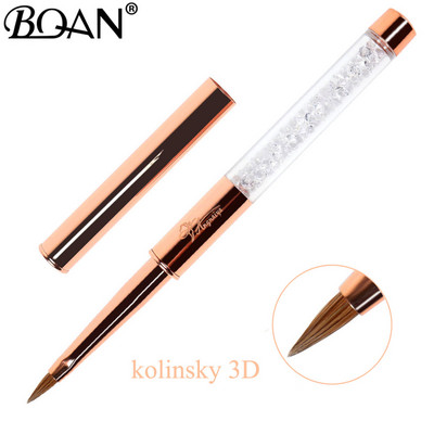 BQAN 1 DB 3D körömkefe Lila körömkefe Art akril tiszta Kolinsky Sable ecset 3D festőtoll rajzecset