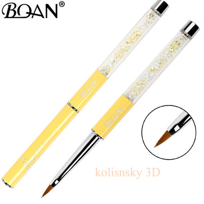 BQAN 1 DB 3D körömkefe Lila körömkefe Art akril tiszta Kolinsky Sable ecset 3D festőtoll rajzecset