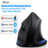 Mouse Bluetooth ZELOTES Mouse vertical fără fir Reîncărcare Optical RGB USB Mouse de joc pentru Windows Mac 2400 DPI 2.4G pentru PUBG LOL CS