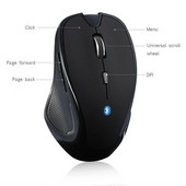 Vezeték nélküli egér 1600DPI 6 gombos állítható vevő Optikai számítógépes egér BT 5.2 Ergonomikus egér mi pad 4-hez