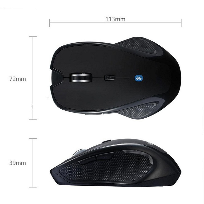 Vezeték nélküli egér 1600DPI 6 gombos állítható vevő Optikai számítógépes egér BT 5.2 Ergonomikus egér mi pad 4-hez