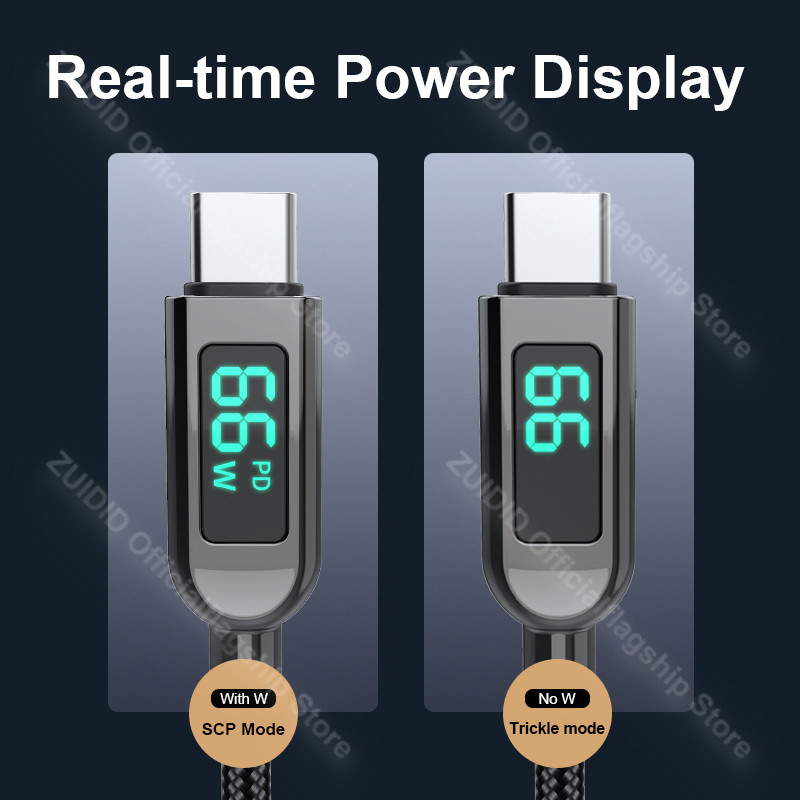 Tápellátás Kijelző USB C típusú kábel 6A Huawei PD100W 5A gyorstöltőhöz USB C-C adatkábel vezeték MacBook Pro-hoz Samsung