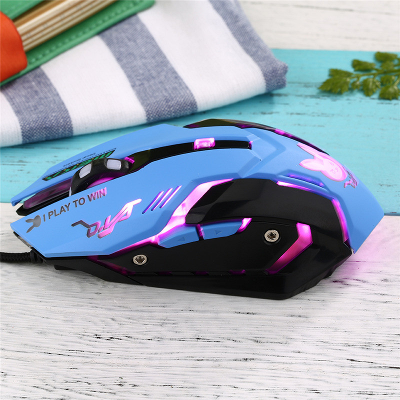 1/KOM OW 6 tipki Gaming Breathing LED Backlit Gaming miševi D.VA Reaper Žičani USB računalni miš za PC i Mac Overwatch igrače