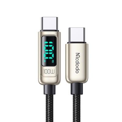 Mcdodo PD 66W USB Type C 6A ātrās uzlādes kabelis priekš Huawei Xiaomi Samsung QC Flash Charge VOOC AFC FCP digitālā displeja datu vads