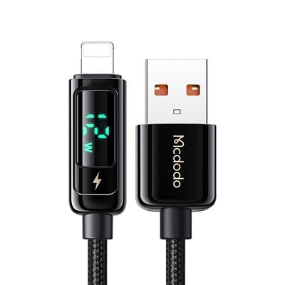 Mcdodo PD 66W USB Type C 6A ātrās uzlādes kabelis priekš Huawei Xiaomi Samsung QC Flash Charge VOOC AFC FCP digitālā displeja datu vads