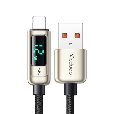 Mcdodo PD 66W USB Type C 6A ātrās uzlādes kabelis priekš Huawei Xiaomi Samsung QC Flash Charge VOOC AFC FCP digitālā displeja datu vads