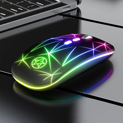 Újratölthető RGB vezeték nélküli egér USB 2,4 GHz számítógép Mause Gamer egér LED háttérvilágítású, ergonomikus játék egerek PC laptophoz
